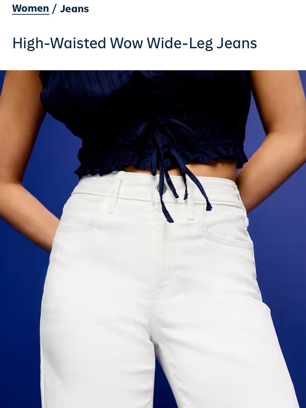 Old Navy White Denim Jeans - Wide-Leg Style (PETITE Plus)